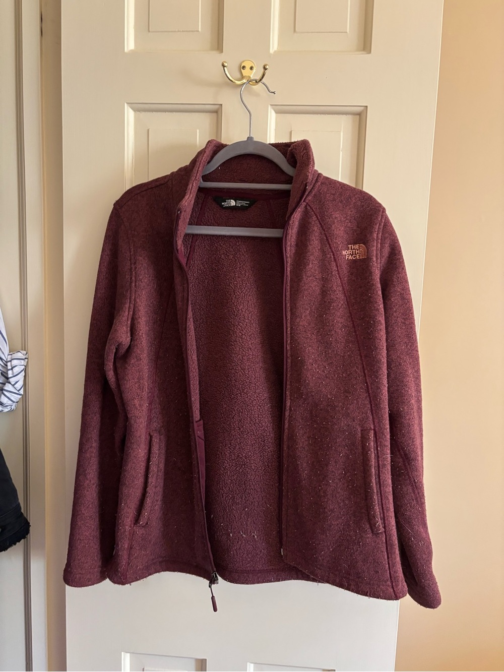 The North Face Women's Maroon Teddy Fleece Jacket
